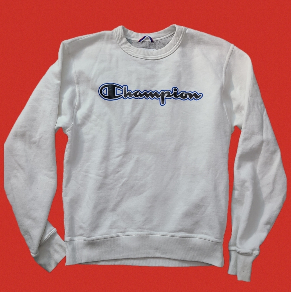 Champion Chain Stitch Script Crew Neck Sweatshirt